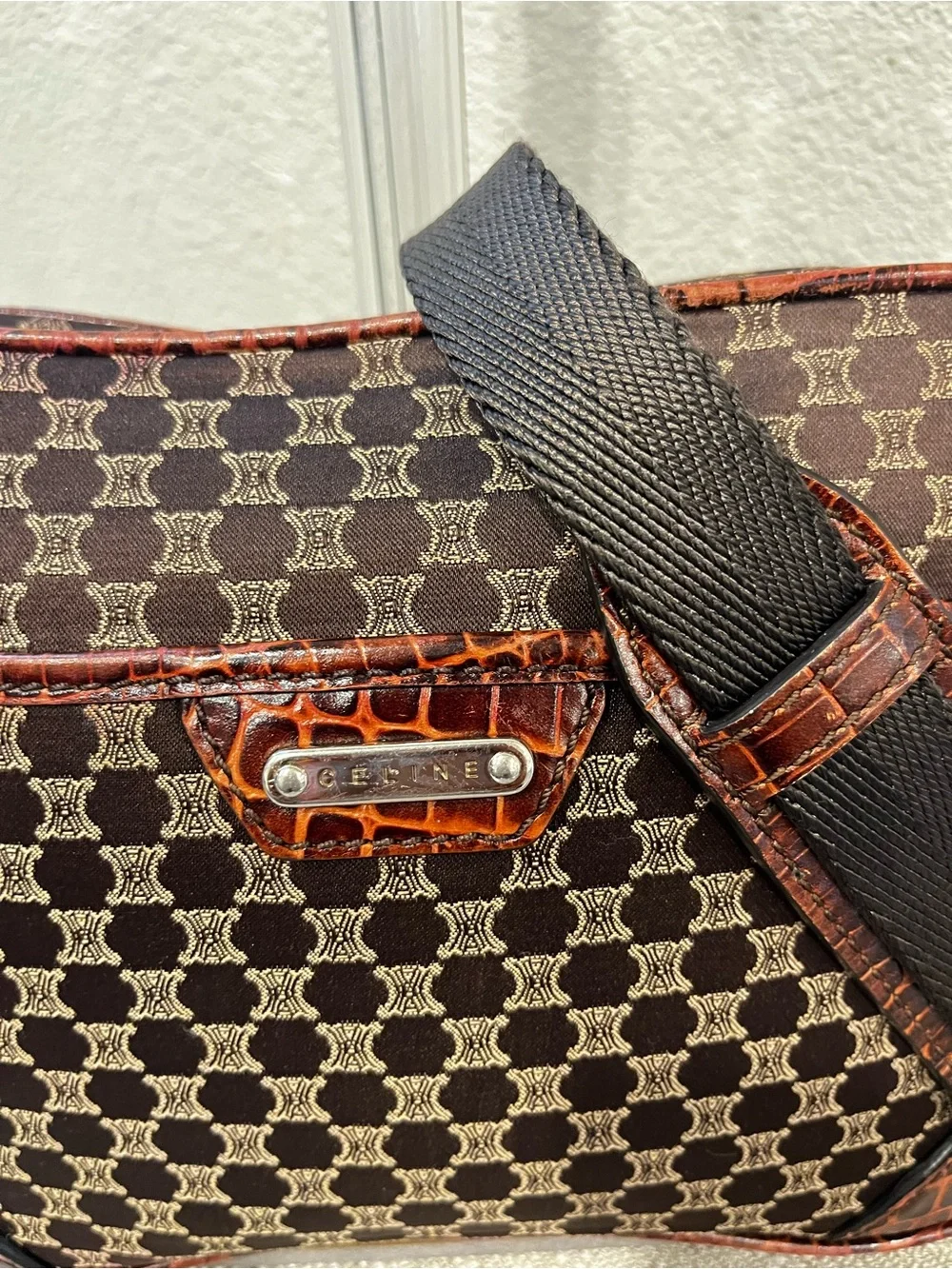 CELINE MACADAM VINTAGE UNISEX CROSSBODY BAG